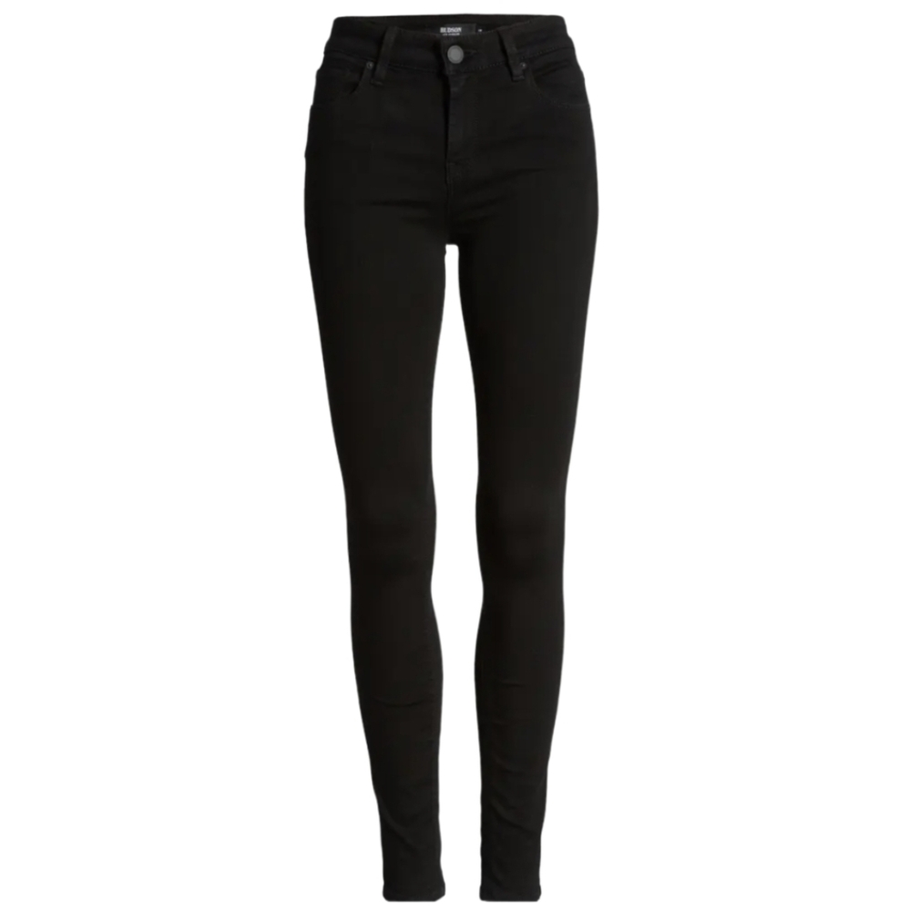 Hudson Womans Krista Super Skinny Distressed Black Jeans Size 27‎